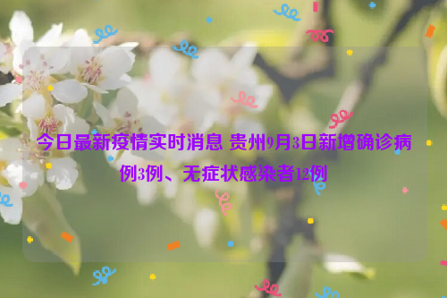 今日最新疫情实时消息 贵州9月3日新增确诊病例3例、无症状感染者12例