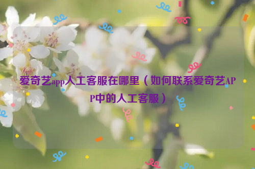 爱奇艺app人工客服在哪里（如何联系爱奇艺APP中的人工客服）