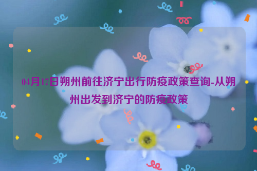 04月17日朔州前往济宁出行防疫政策查询-从朔州出发到济宁的防疫政策