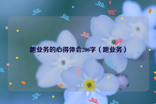 跑业务的心得体会200字（跑业务）