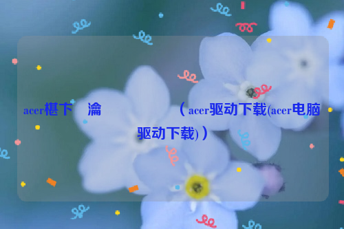 acer椹卞姩瀹夎鏁欑▼（acer驱动下载(acer电脑驱动下载)）