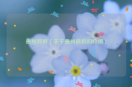 惠州政府（关于惠州政府的介绍）