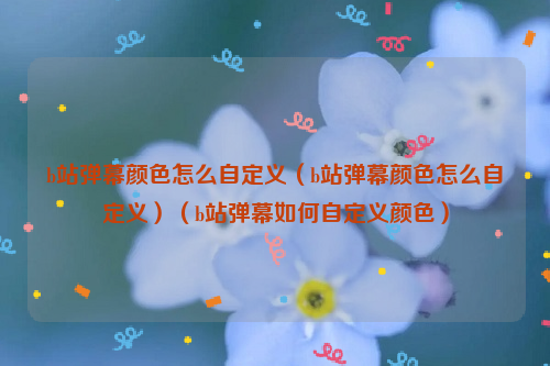b站弹幕颜色怎么自定义（b站弹幕颜色怎么自定义）（b站弹幕如何自定义颜色）