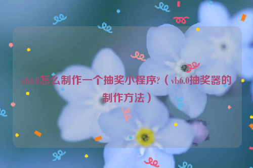 vb6.0怎么制作一个抽奖小程序?（vb6.0抽奖器的制作方法）