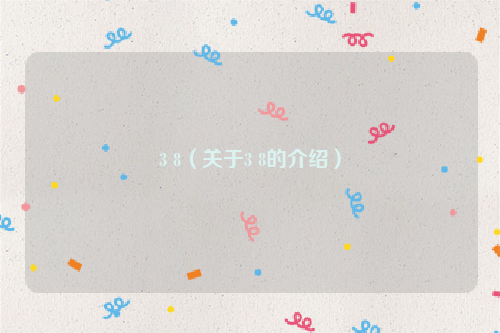 3 8（关于3 8的介绍）