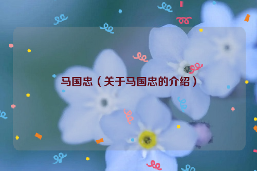 马国忠（关于马国忠的介绍）