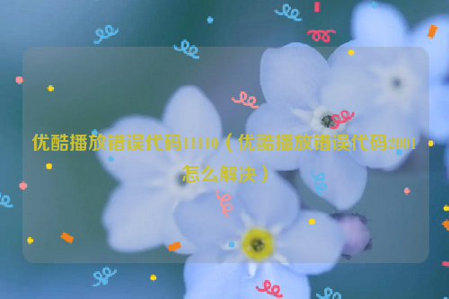 优酷播放错误代码11110（优酷播放错误代码2001怎么解决）