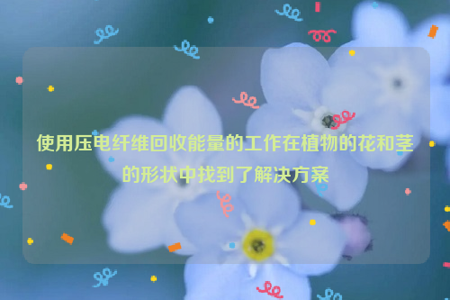 使用压电纤维回收能量的工作在植物的花和茎的形状中找到了解决方案