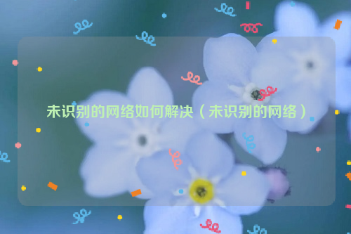 未识别的网络如何解决（未识别的网络）