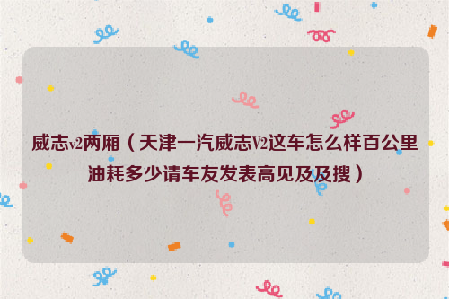 威志v2两厢（天津一汽威志V2这车怎么样百公里油耗多少请车友发表高见及及搜）