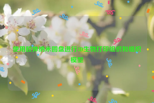 使用胶体纳米圆盘进行3D生物打印组织和组织模型