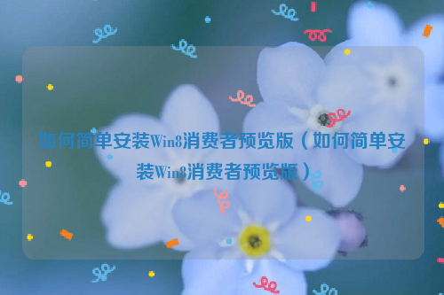 如何简单安装Win8消费者预览版（如何简单安装Win8消费者预览版）