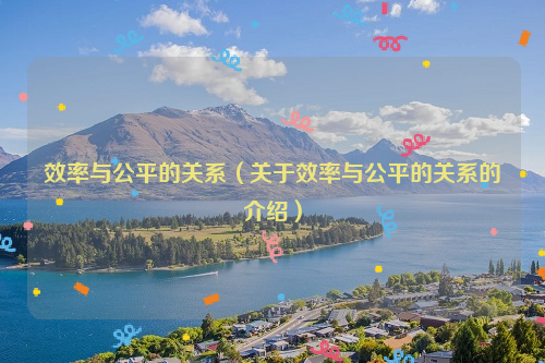 效率与公平的关系（关于效率与公平的关系的介绍）