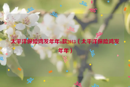 太平洋保险鸿发年年a款2013（太平洋保险鸿发年年）