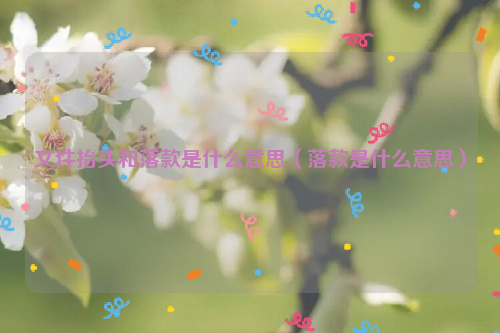 文件抬头和落款是什么意思（落款是什么意思）