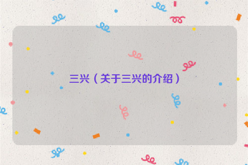 三兴（关于三兴的介绍）