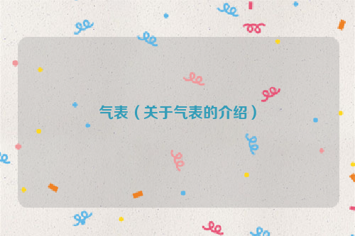 气表（关于气表的介绍）
