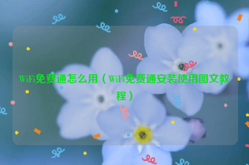WiFi免费通怎么用（WiFi免费通安装使用图文教程）