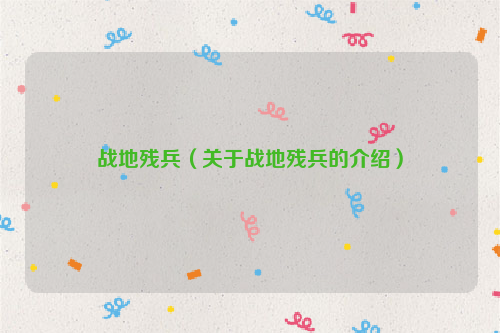 战地残兵（关于战地残兵的介绍）