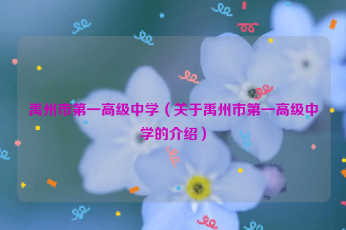 禹州市第一高级中学（关于禹州市第一高级中学的介绍）