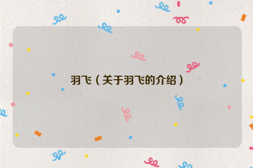 羽飞（关于羽飞的介绍）