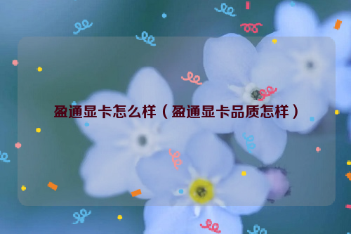 盈通显卡怎么样（盈通显卡品质怎样）